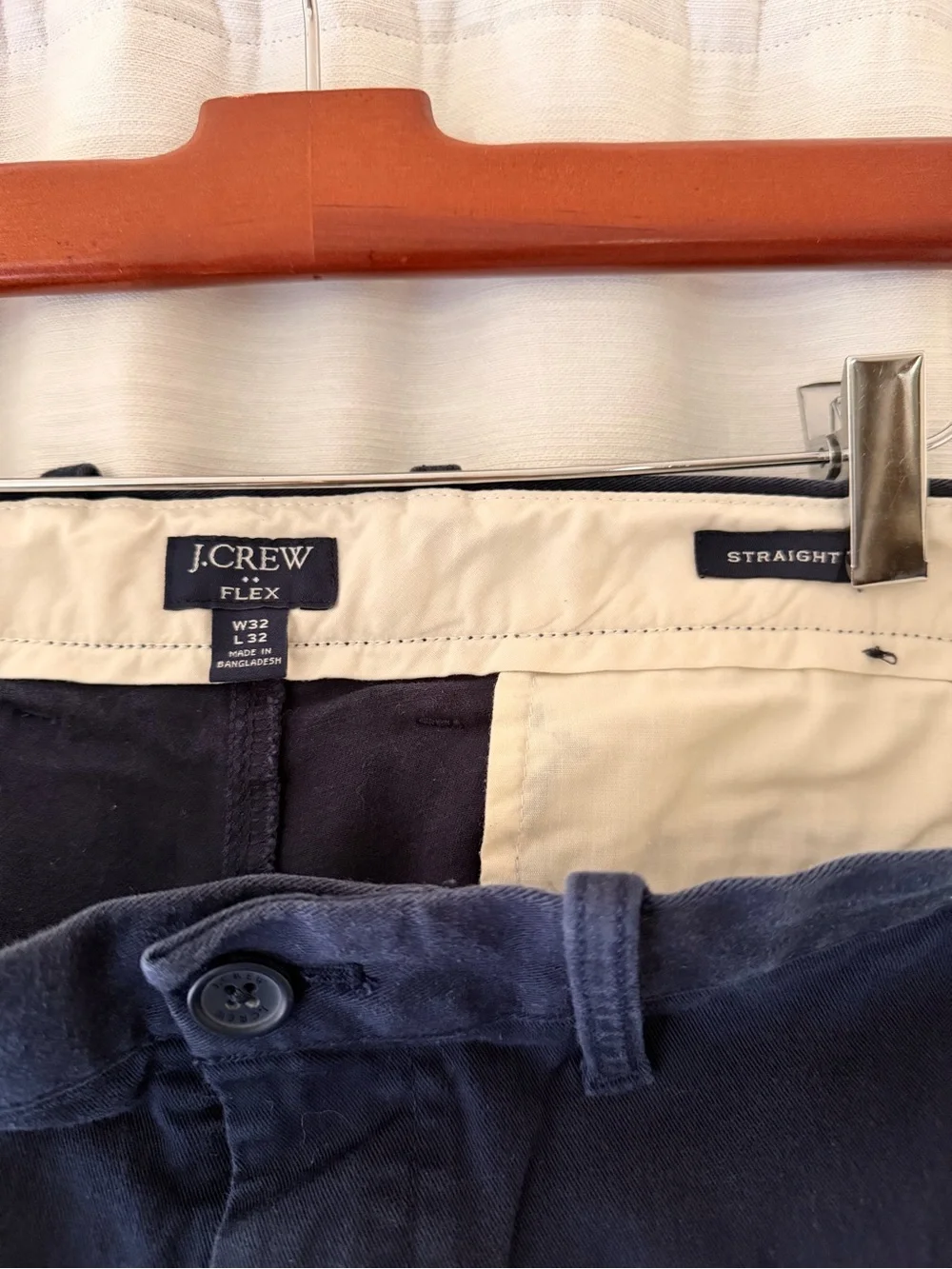 J. Crew Men’s Navy Flex Straight Chinos